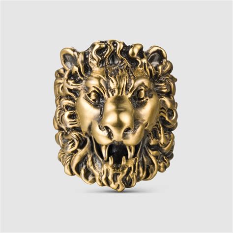 gucci mens lion head ring|gucci watch lion.